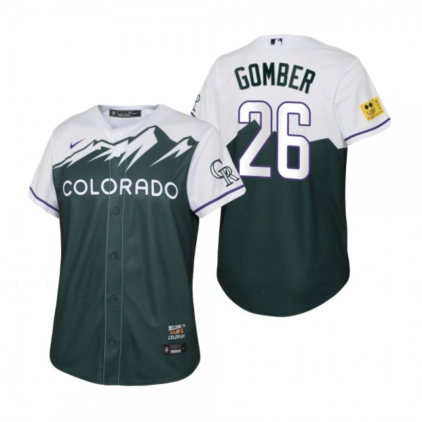Youth Colorado Rockies Austin Gomber Nike Green 2022 City Connect Replica Jersey