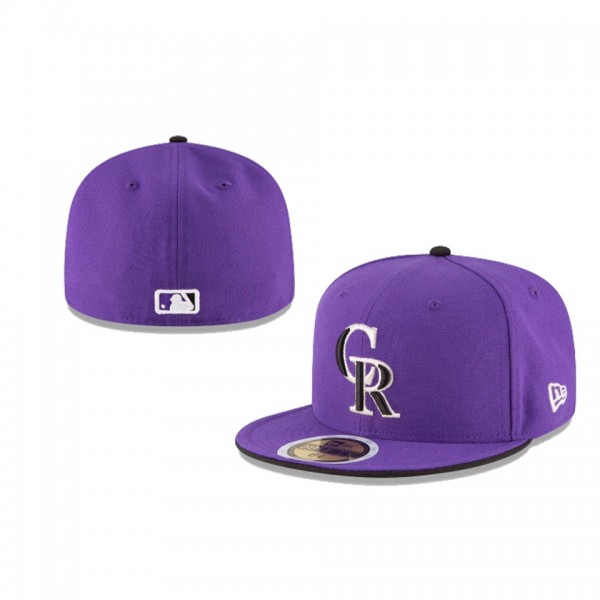 Youth Colorado Rockies Authentic Collection Purple 59FIFTY Fitted On-Field Hat