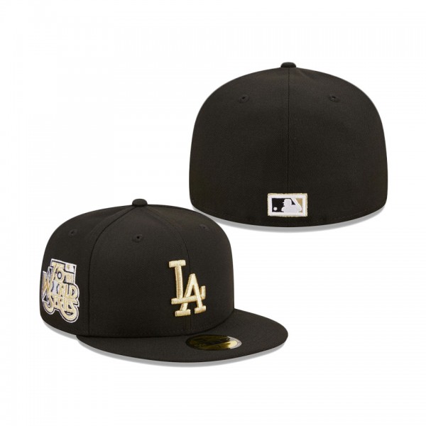 Dodgers 1978 World Series Metallic Gold Undervisor 59FIFTY Fitted Hat Black