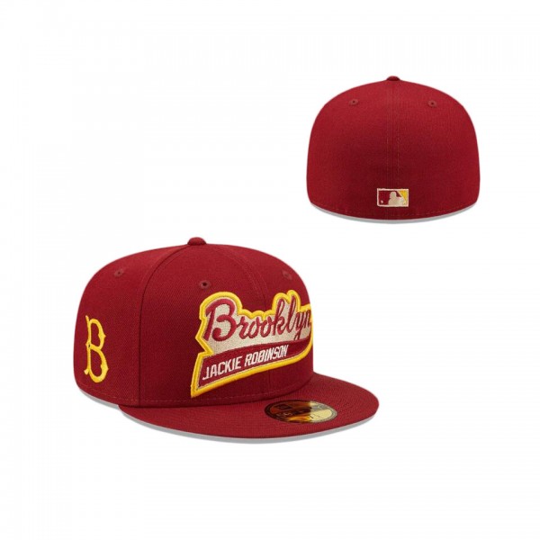 Brooklyn Dodgers Cardinal Sunshine 59FIFTY Fitted Hat