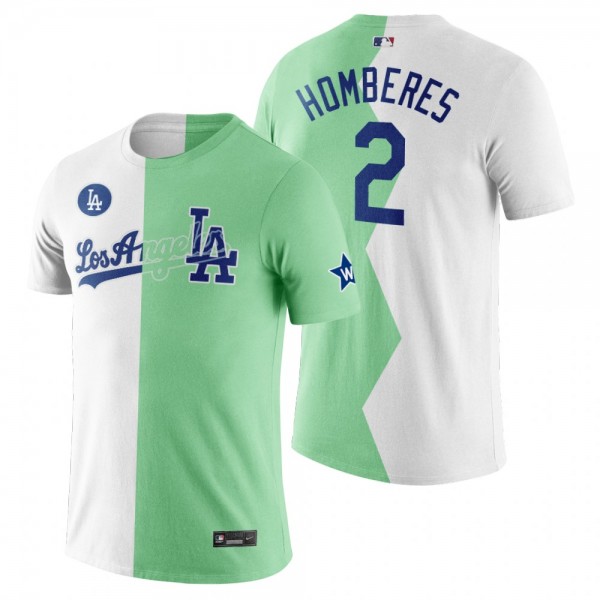 Los Angeles Dodgers Bryan Cranston White Green 2022 MLB All-Star Celebrity Softball Game Split T-Shirt