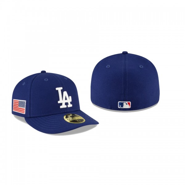 Men's Los Angeles Dodgers Crystals From Swarovski Blue Flag Low Profile 59FIFTY Fitted Hat