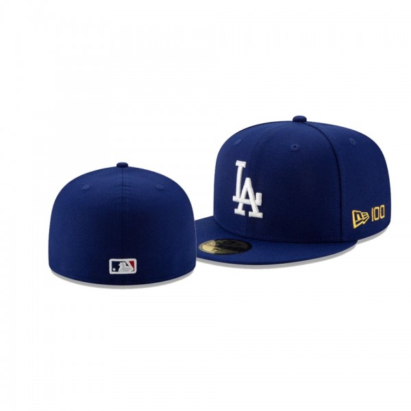 Men's Los Angeles Dodgers New Era 100th Anniversary Blue Team Color 59FIFTY Fitted Hat