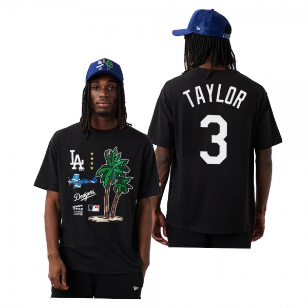 Los Angeles Dodgers Chris Taylor Black City Oversize T-Shirt