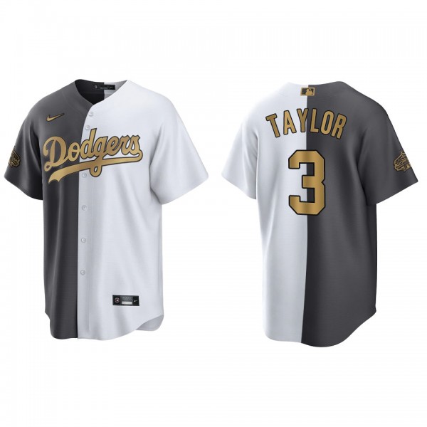 Chris Taylor Dodgers White Charcoal 2022 MLB All-Star Game Split Jersey