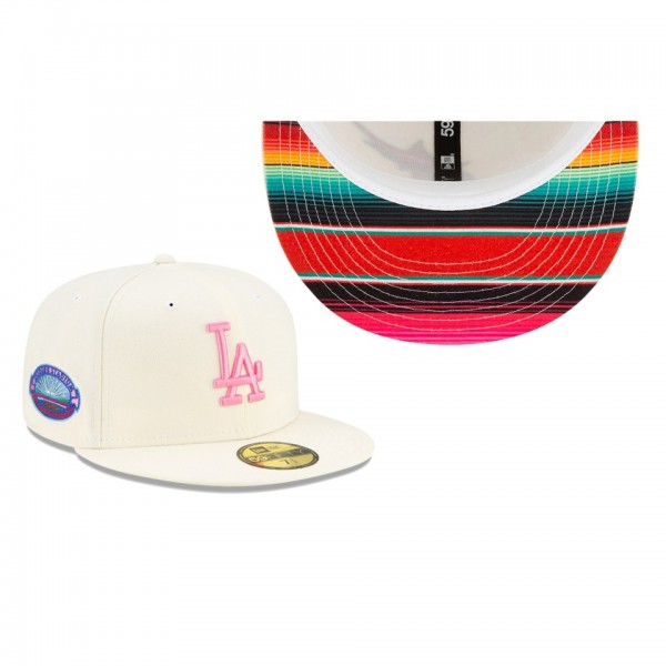 Los Angeles Dodgers Chrome Serape Under Visor Cream 59FIFTY Fitted Hat