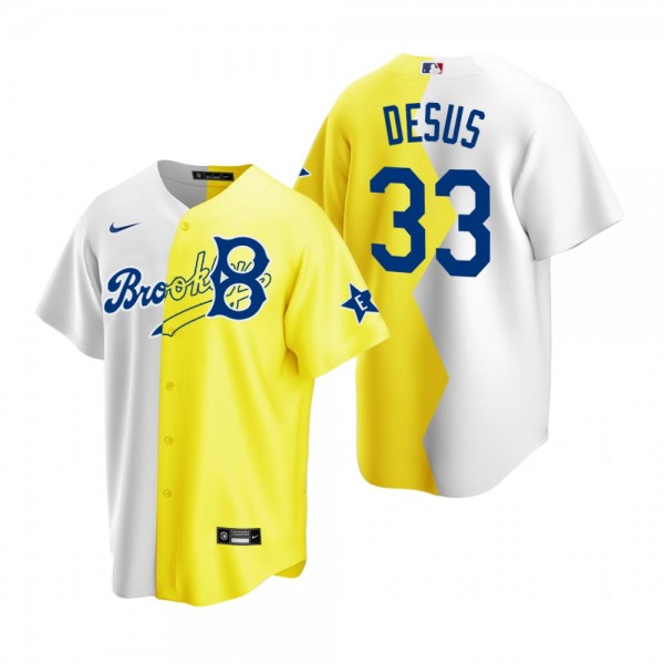 Brooklyn Dodgers Desus Nice Gray Yellow 2022 MLB All-Star Celebrity Softball Game Split Jersey
