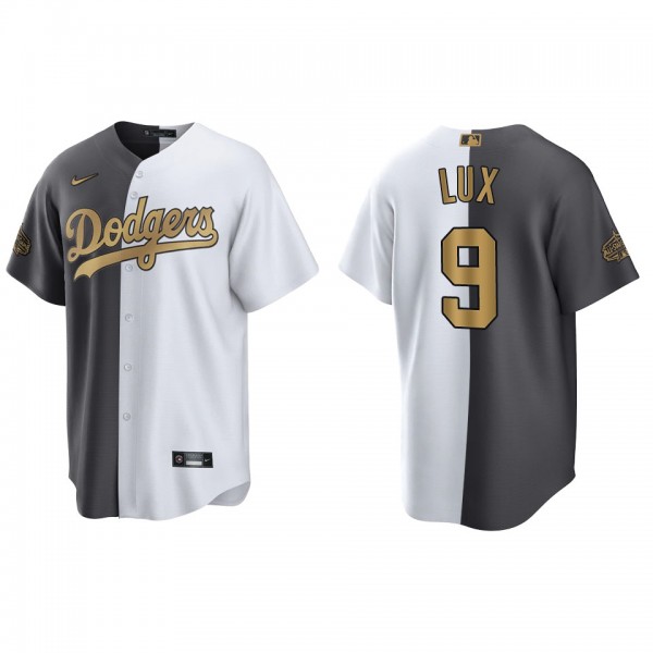 Gavin Lux Dodgers White Charcoal 2022 MLB All-Star Game Split Jersey