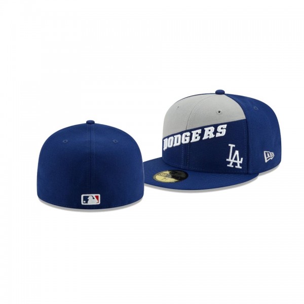 Men's Los Angeles Dodgers Color Split Gray Blue 59FIFTY Fitted Hat