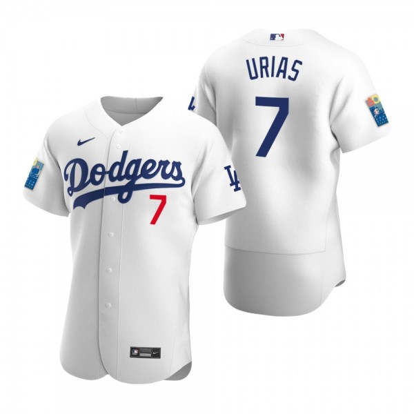 Los Angeles Dodgers Julio Urias Authentic White Dodger Stadium 60th Anniversary Jersey