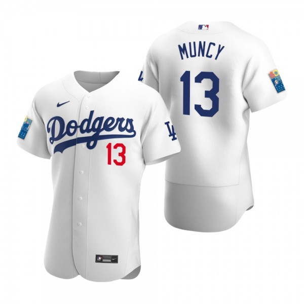 Los Angeles Dodgers Max Muncy Authentic White Dodger Stadium 60th Anniversary Jersey