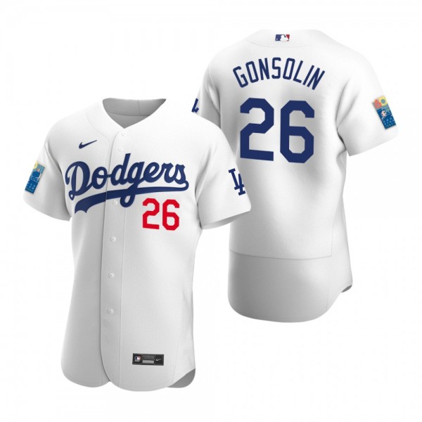 Los Angeles Dodgers Tony Gonsolin Authentic White Dodger Stadium 60th Anniversary Jersey
