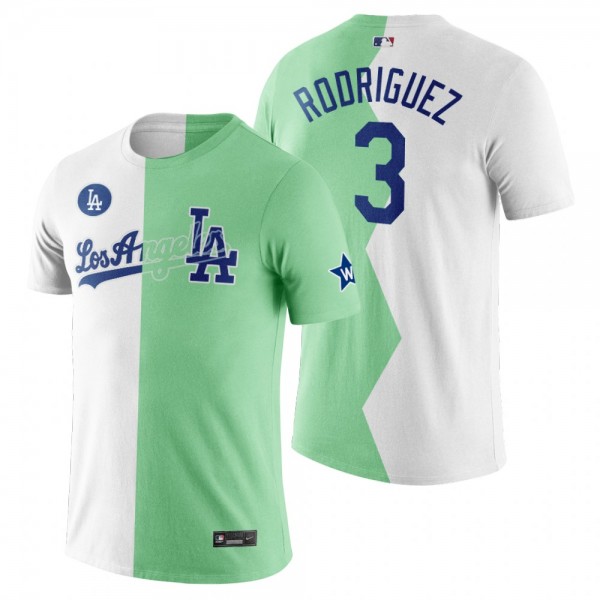 Los Angeles Dodgers Guillermo Rodriguez White Green 2022 MLB All-Star Celebrity Softball Game Split T-Shirt