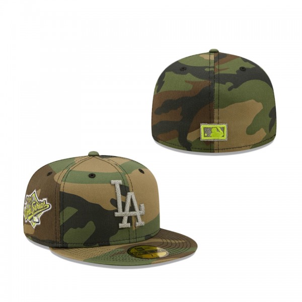 Los Angeles Dodgers New Era Cooperstown Collection 1988 World Series Woodland Reflective Undervisor 59FIFTY Fitted Hat Camo
