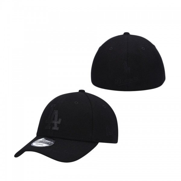 Men's Los Angeles Dodgers New Era Black On Black 49FORTY Fitted Hat