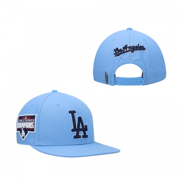 Men's Los Angeles Dodgers Pro Standard Light Blue 2020 World Series Champions Classic Wool Snapback Hat
