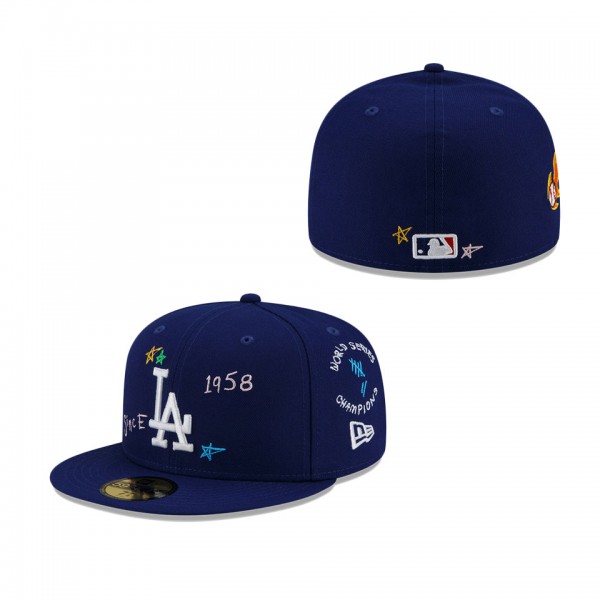 Los Angeles Dodgers MLB Scribble Blue 59FIFTY Fitted Cap