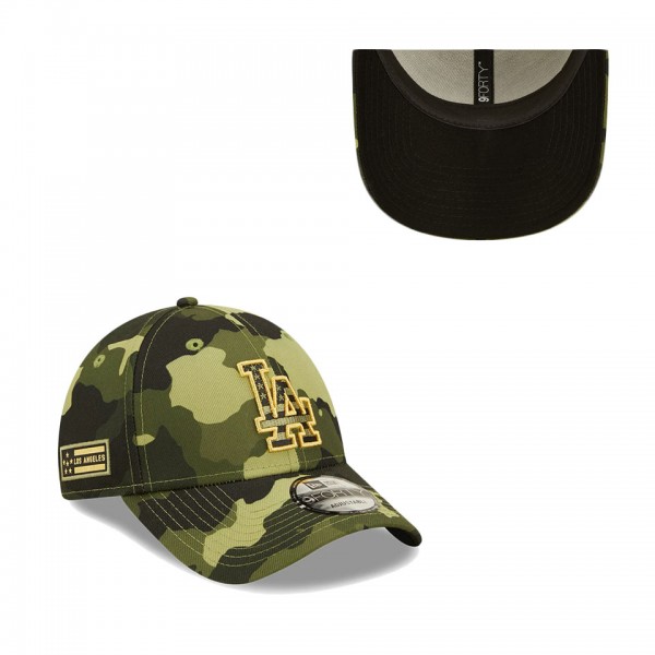 Men's Los Angeles Dodgers New Era Camo 2022 Armed Forces Day 9FORTY Snapback Adjustable Hat