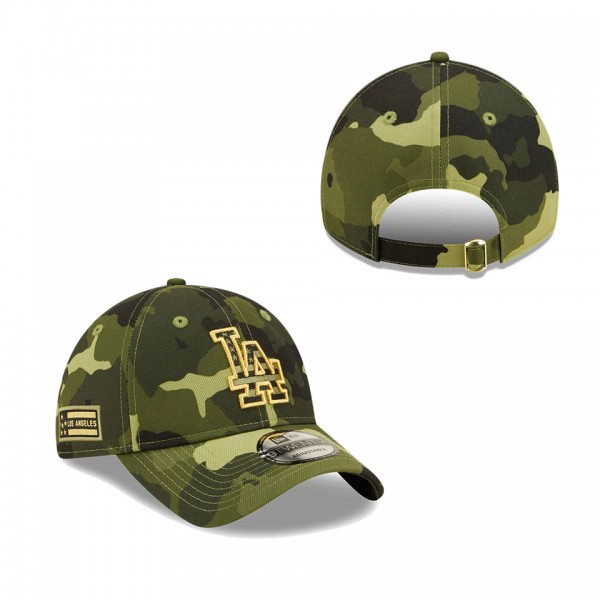 Men's Los Angeles Dodgers New Era Camo 2022 Armed Forces Day 9TWENTY Adjustable Hat