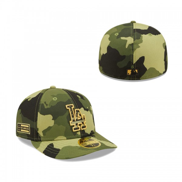 Men's Los Angeles Dodgers New Era Camo 2022 Armed Forces Day On-Field Low Profile 59FIFTY Hat