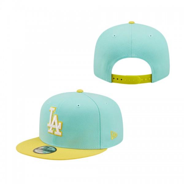 Los Angeles Dodgers New Era Spring Two-Tone 9FIFTY Snapback Hat Turquoise Yellow