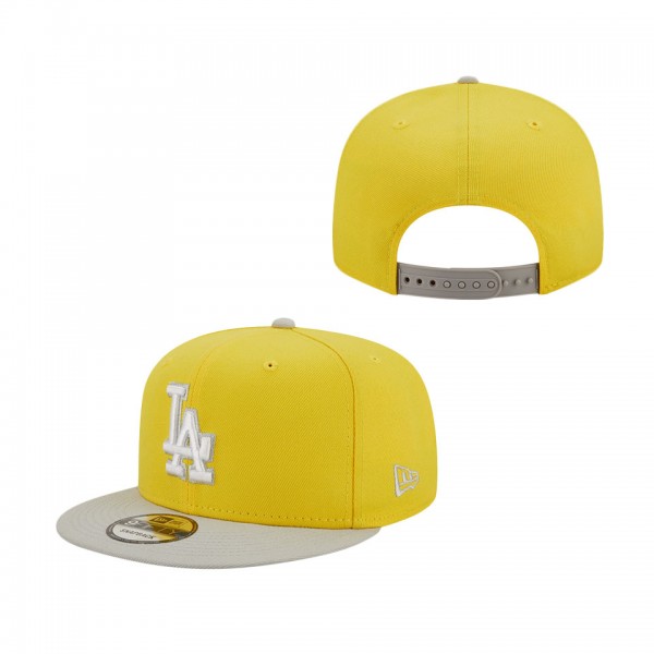 Los Angeles Dodgers New Era Spring Two-Tone 9FIFTY Snapback Hat Yellow Gray