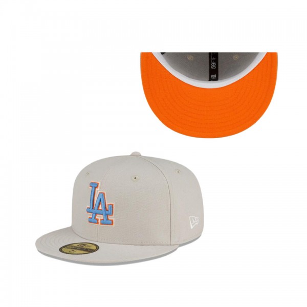 Los Angeles Dodgers Stone Orange Fitted Hat
