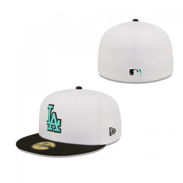 Men's Los Angeles Dodgers New Era White Black Spring Color Pack Two-Tone 59FIFTY Fitted Hat