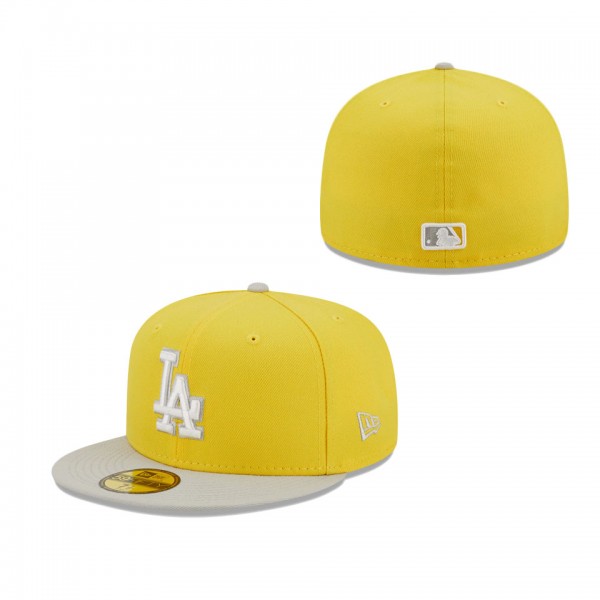 Men's Los Angeles Dodgers New Era Yellow Gray Spring Color Pack Two-Tone 59FIFTY Fitted Hat