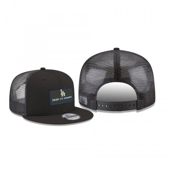 Men's Los Angeles Dodgers 2020 World Series Champion Black Deck Trucker 9FIFTY Snapback Adjustable Hat