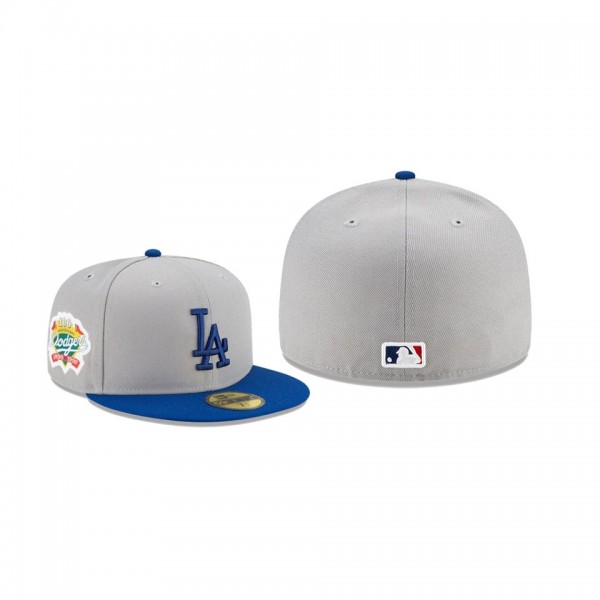 Men's Los Angeles Dodgers 100th Anniversary Patch Gray 59FIFTY Fitted Hat
