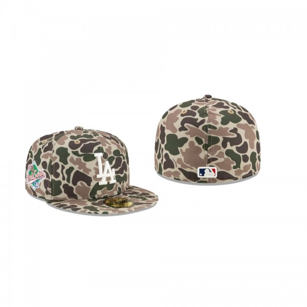 Men's Los Angeles Dodgers # Duck Camo 59FIFTY Fitted Hat Green