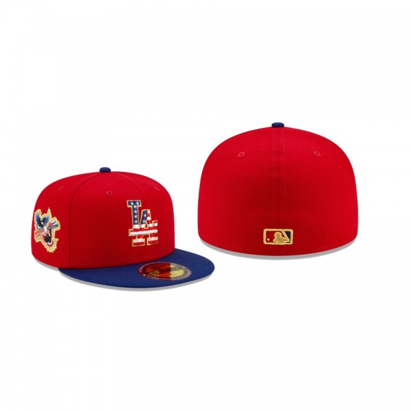 Men's Los Angeles Dodgers Americana Patch Red 59FIFTY Fitted Hat