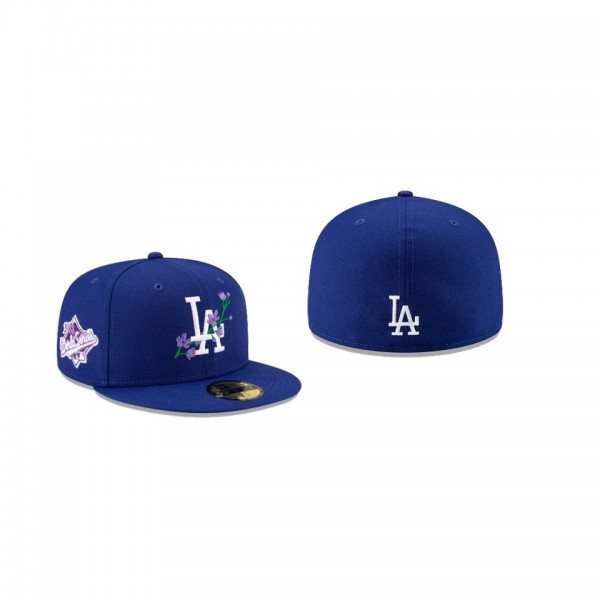 Men's Los Angeles Dodgers Side Patch Bloom Blue 59FIFTY Fitted Hat