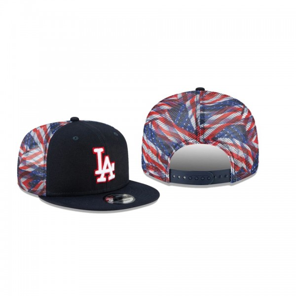 Men's Los Angeles Dodgers Flag Mesh Navy 9FIFTY Snapback Hat