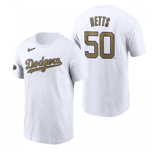 Los Angeles Dodgers Mookie Betts White 2022 MLB All-Star Game Name & Number T-Shirt