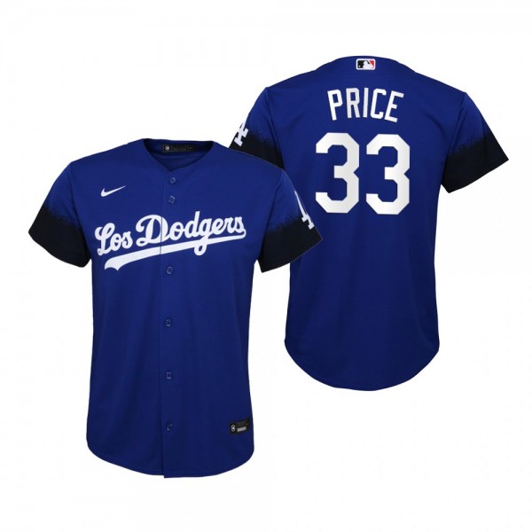 Youth Los Angeles Dodgers David Price Nike Royal 2021 City Connect Replica Jersey