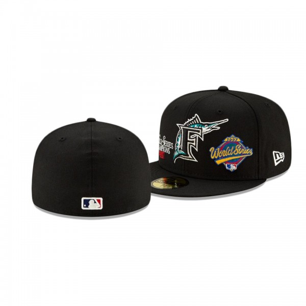Florida Marlins Champion Black 59FIFTY Fitted Hat