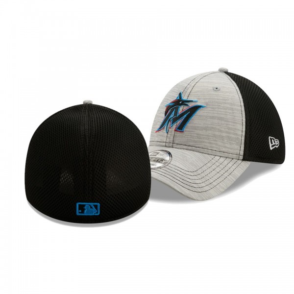Miami Marlins Prime Neo Gray Black 39THIRTY Flex Hat