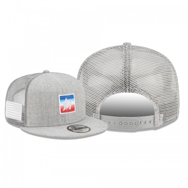 Men's Marlins USA Pop Gray 9FIFTY Snapback Hat