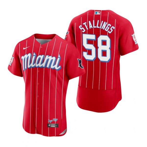 Men's Miami Marlins Jacob Stallings Red City Connect Authentic Jersey
