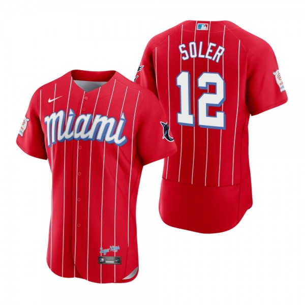 Men's Miami Marlins Jorge Soler Red City Connect Authentic Jersey