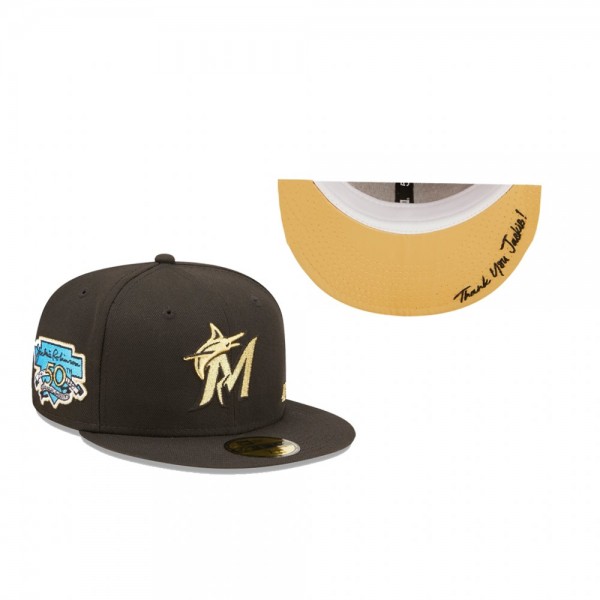 Miami Marlins Brown Thank You Jackie 2.0 59FIFTY Fitted Hat