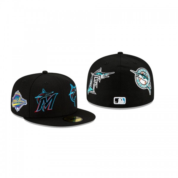 Men's Miami Marlins Patch Pride Blue 59FIFTY Fitted Hat