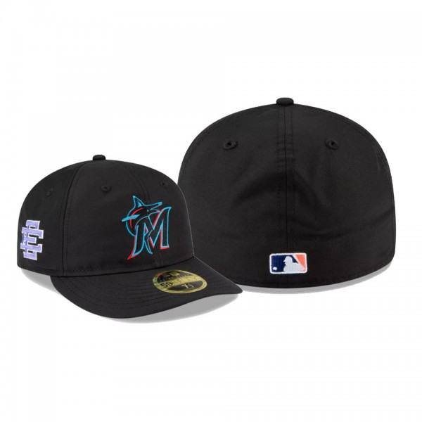 Men's Miami Marlins Eric Emanuel Black Retro Crown 59FIFTY Fitted Hat