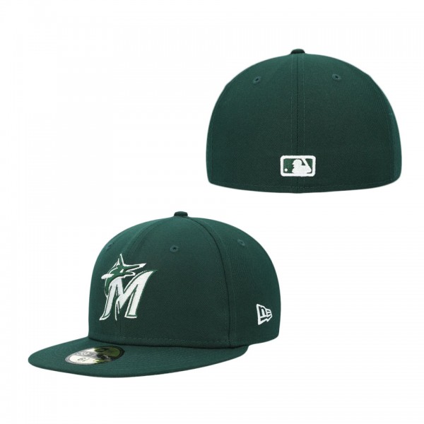 Miami Marlins Green Logo 59FIFTY Fitted Hat
