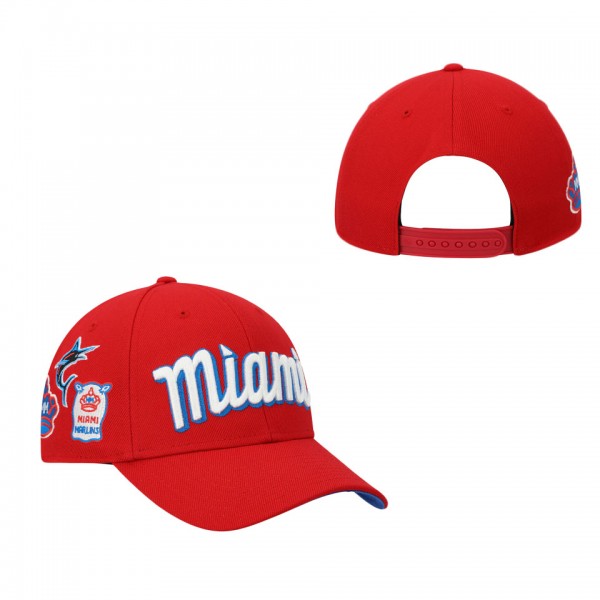 Men's Miami Marlins Red City Connect MVP Adjustable Hat