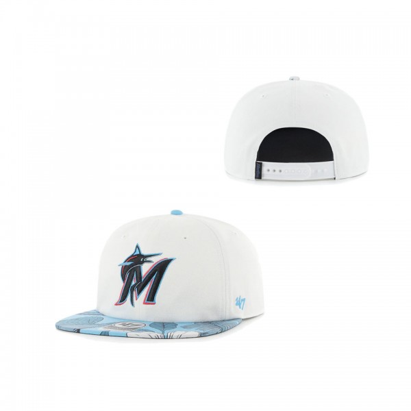 Men's Miami Marlins Hurley X '47 White Paradise Captain Snapback Hat