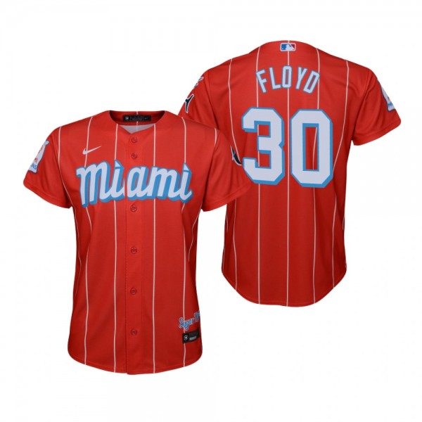 Youth Miami Marlins Cliff Floyd Nike Red 2021 City Connect Replica Jersey