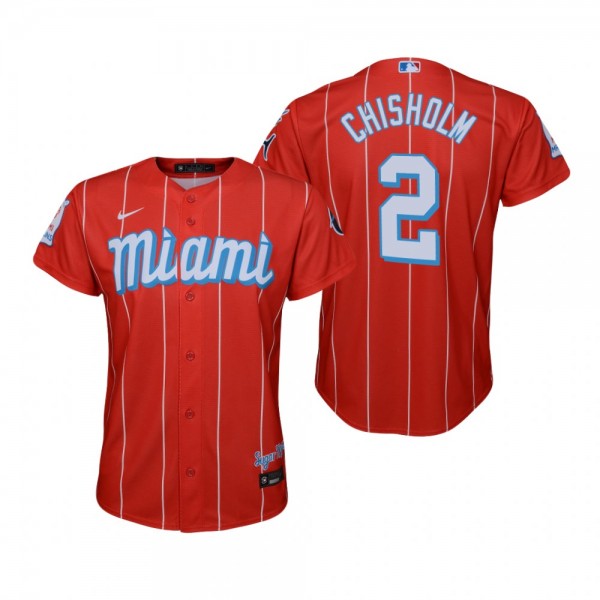 Youth Miami Marlins Jazz Chisholm Nike Red 2021 City Connect Replica Jersey